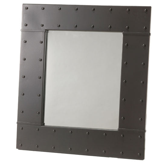 Merrimack Rivet Wall Mirror-Iron Accents