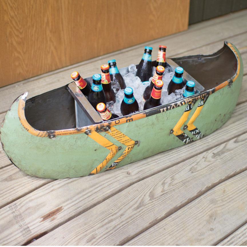 Metal Canoe Planter/Cooler-Discontinued | Iron Accents