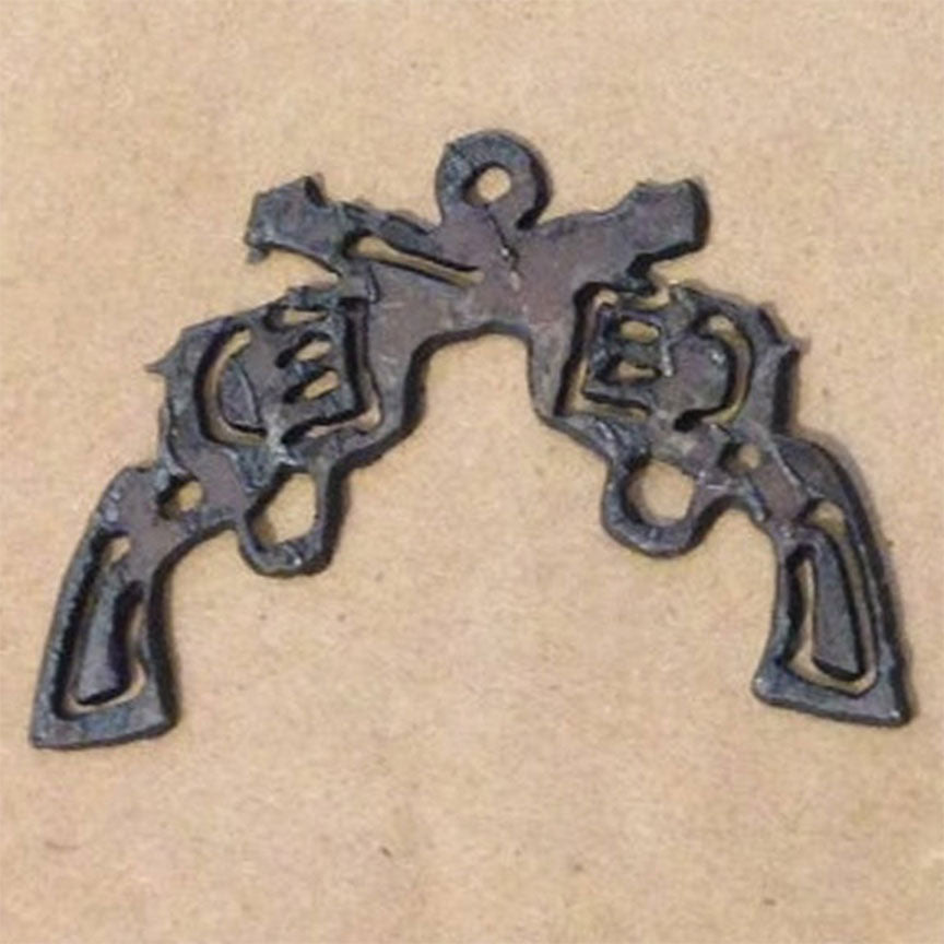 Metal Charm - Cross Pistols-Iron Accents