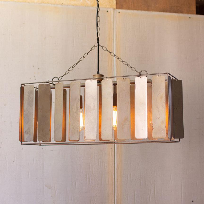 Metal Chime Rectangular Pendant-Discontinued | Iron Accents