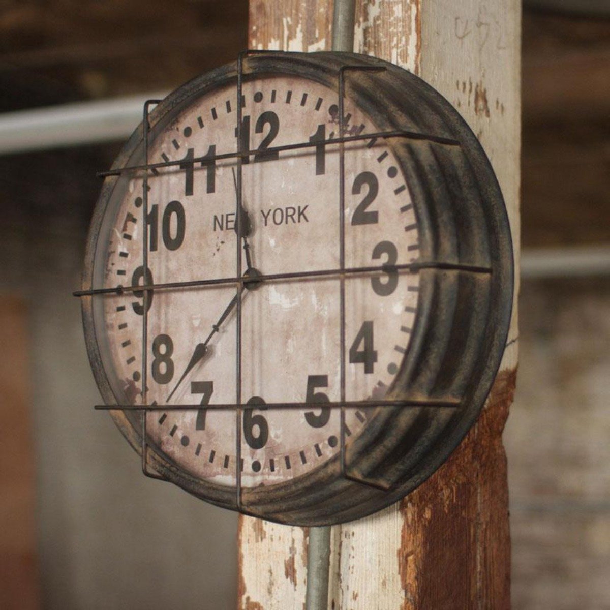 Metal New York Subway Clock-Wall | Iron Accents