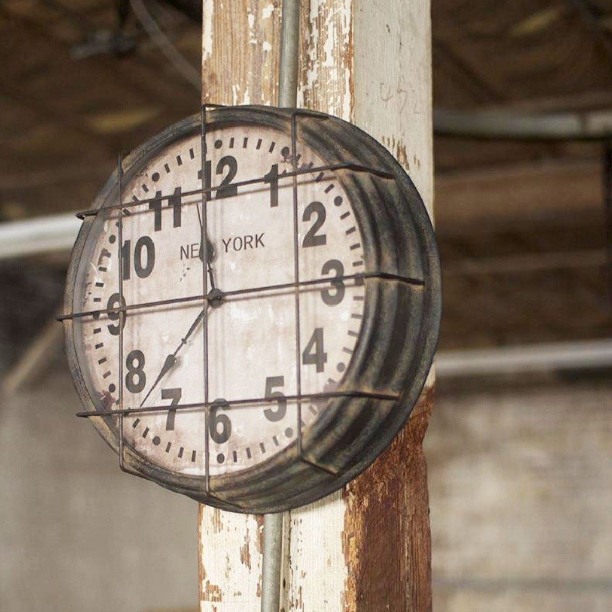 Metal New York Subway Clock-Wall | Iron Accents