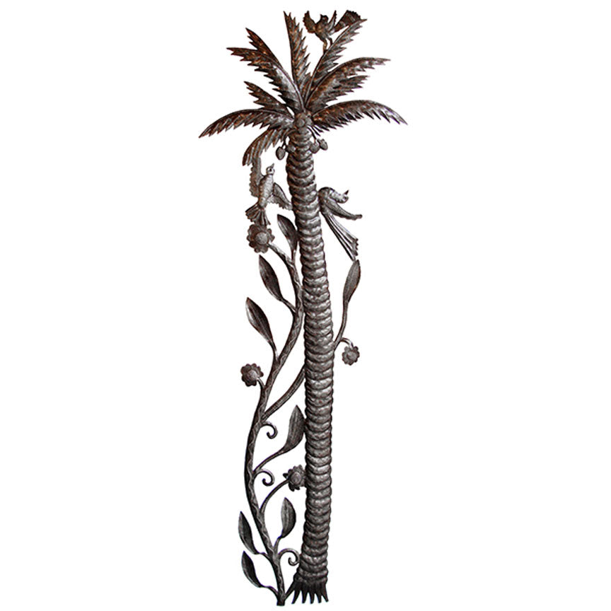 Metal Palm Plaque-Iron Accents