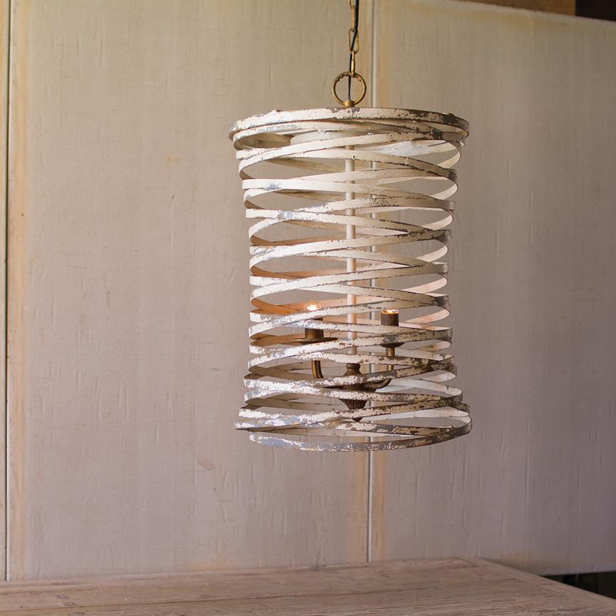 Metal Ribbon Pendant Light-Discontinued | Iron Accents