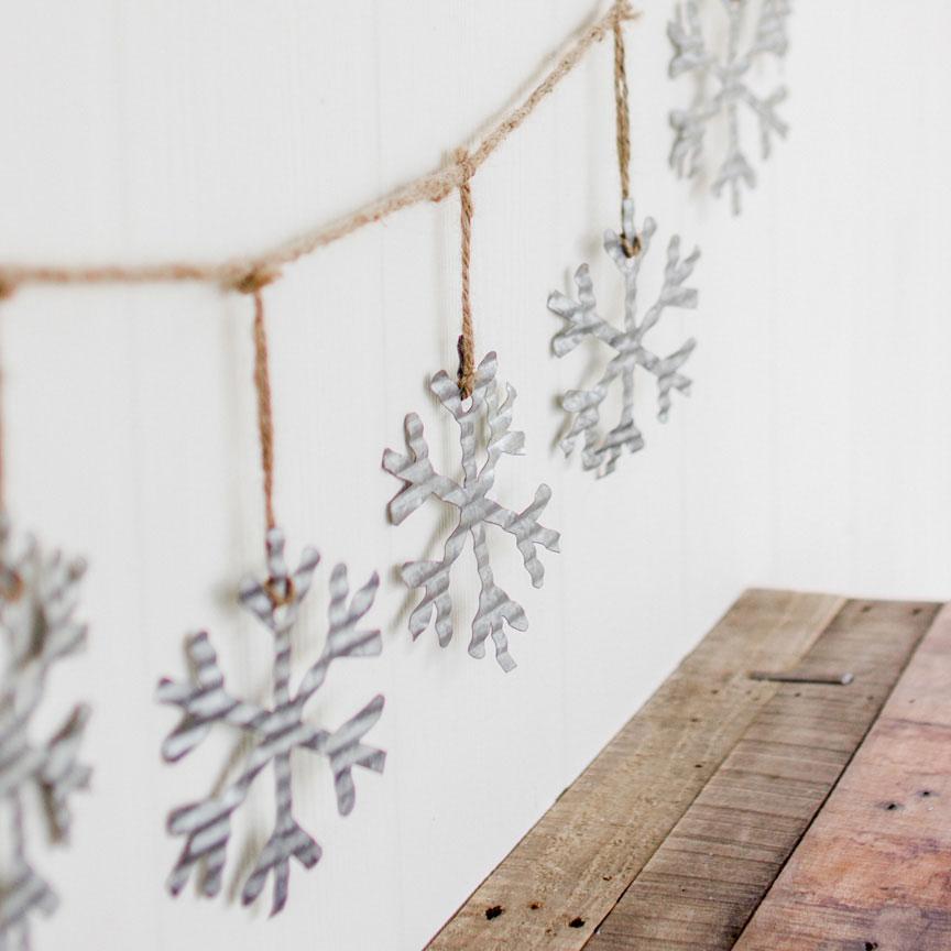 Metal Snowflake Garland-Discontinued | Iron Accents