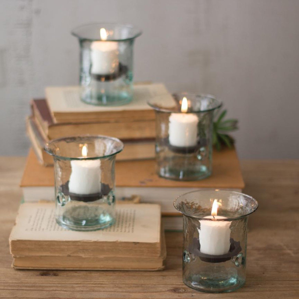 Mini Hurricane Votive (Set-4)-Lighting | Iron Accents