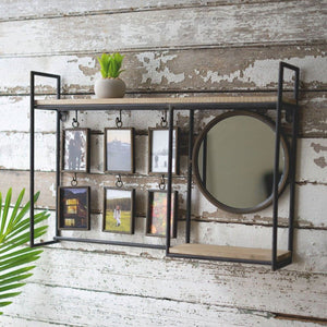 Mirror Wall Shelf With Frames-Decor | Iron Accents