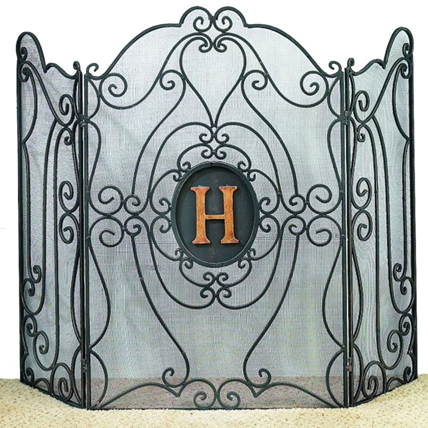 Manor Crest Monogram Firescreen