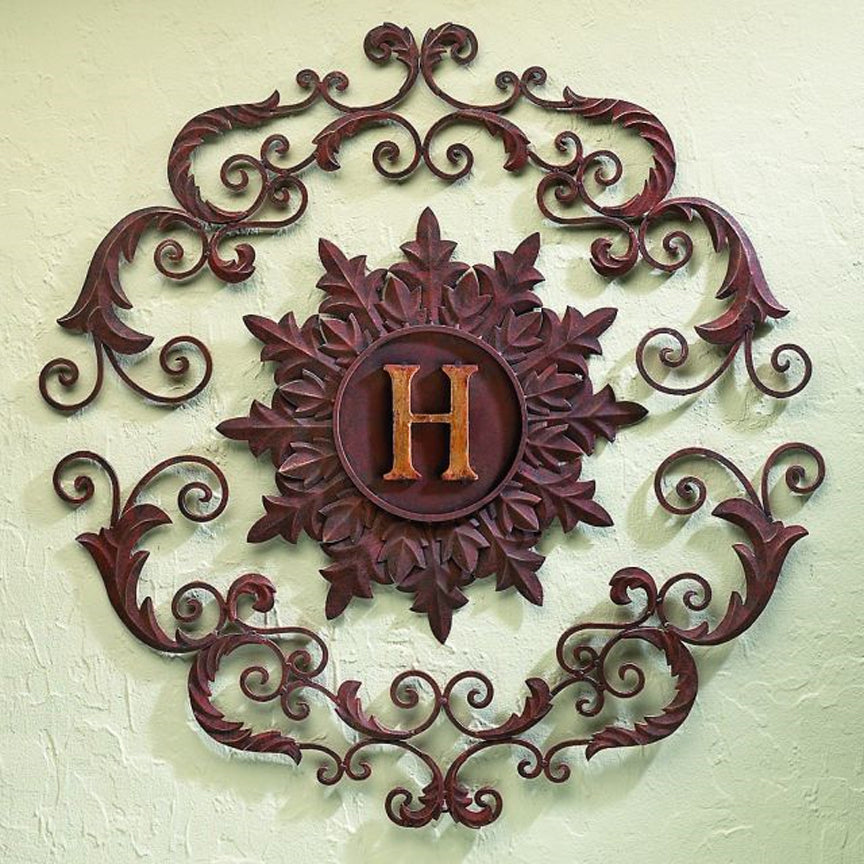 Monogram Three Section Wall Grill-Iron Accents
