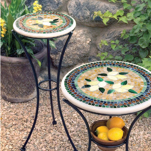 Mosaic Plant Stand - 12"-Iron Accents
