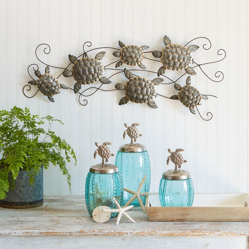 Multi Turtle Wall Plaque-Iron Accents