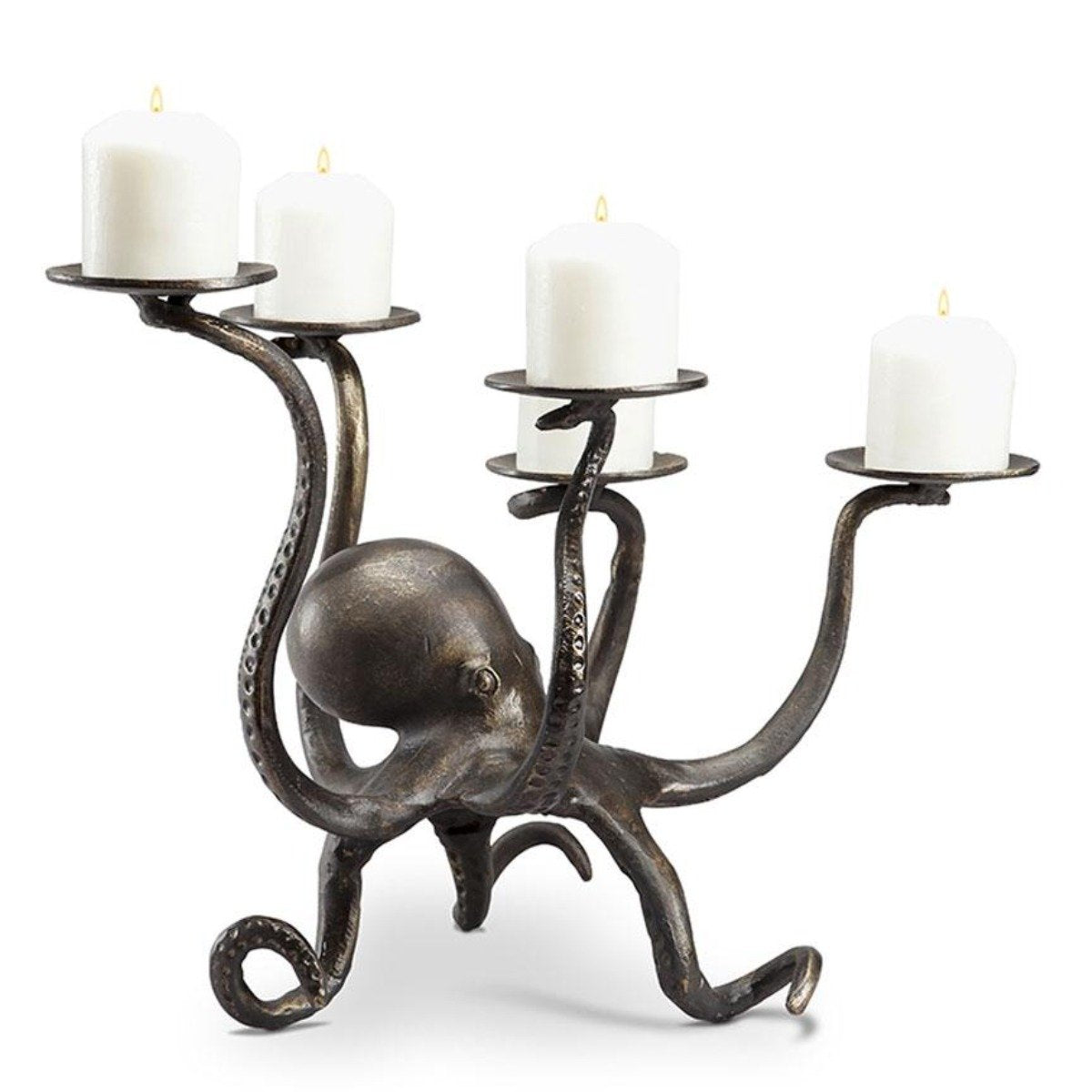 Octopus Pillar Candelabra-Decor | Iron Accents