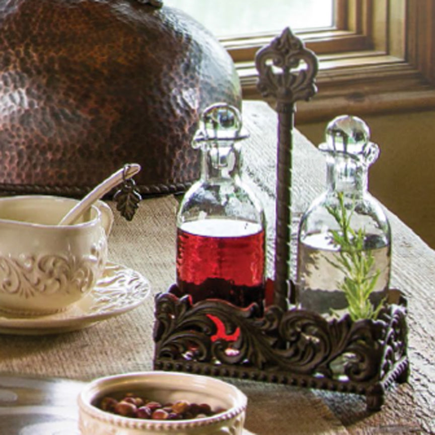 Oil and Vinegar Set-Iron Accents