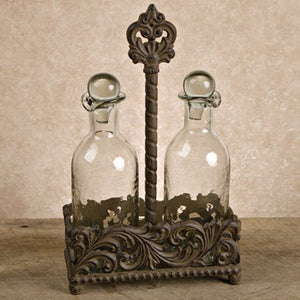 Oil and Vinegar Set-Iron Accents