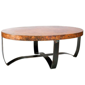Oval Strap Coffee Table or Base for 48x30 Top-Iron Accents