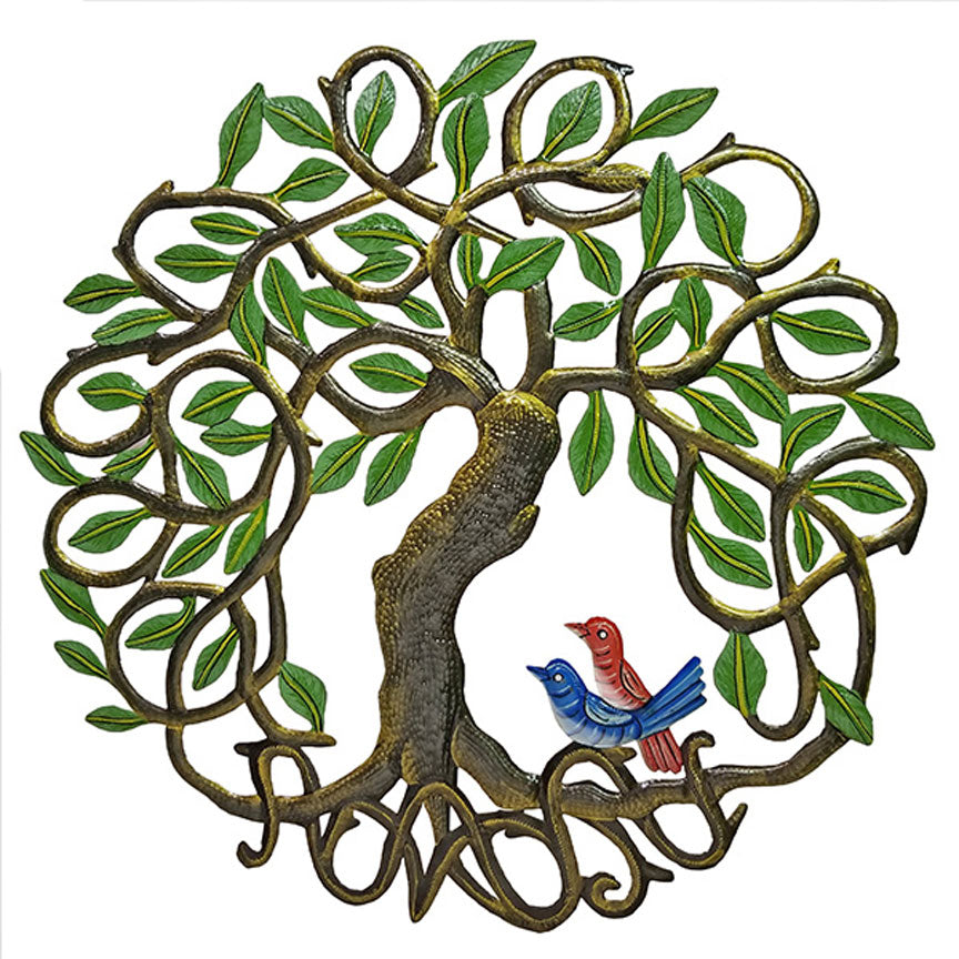 Painted Metal Willow Plaque-Iron Accents