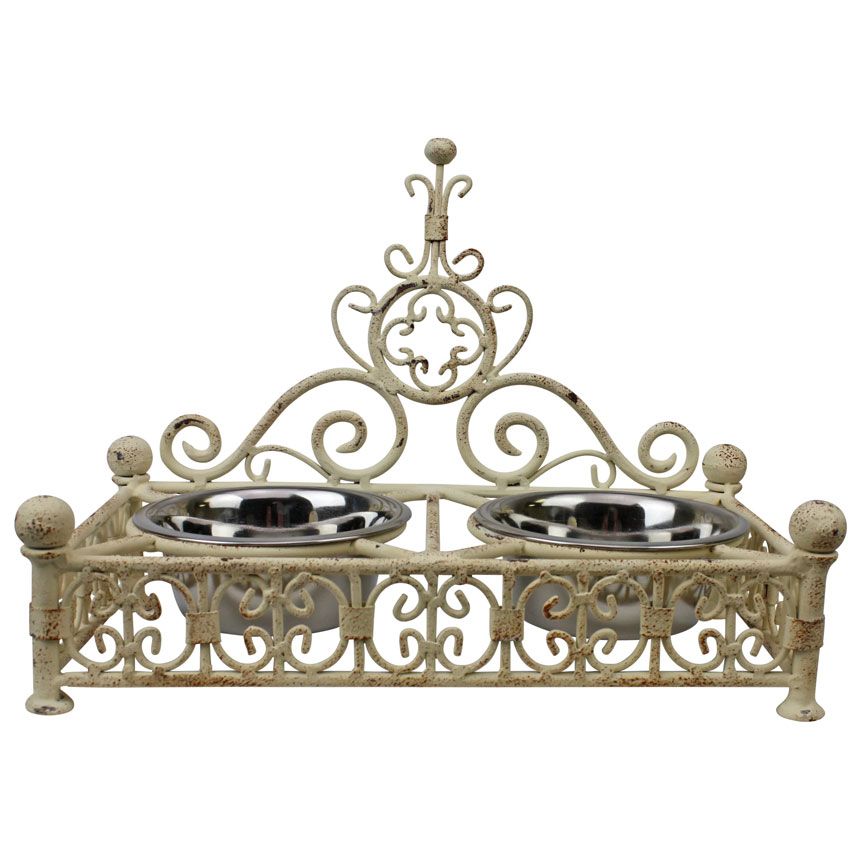 Paris Flea Market Pet Feeder-Iron Accents
