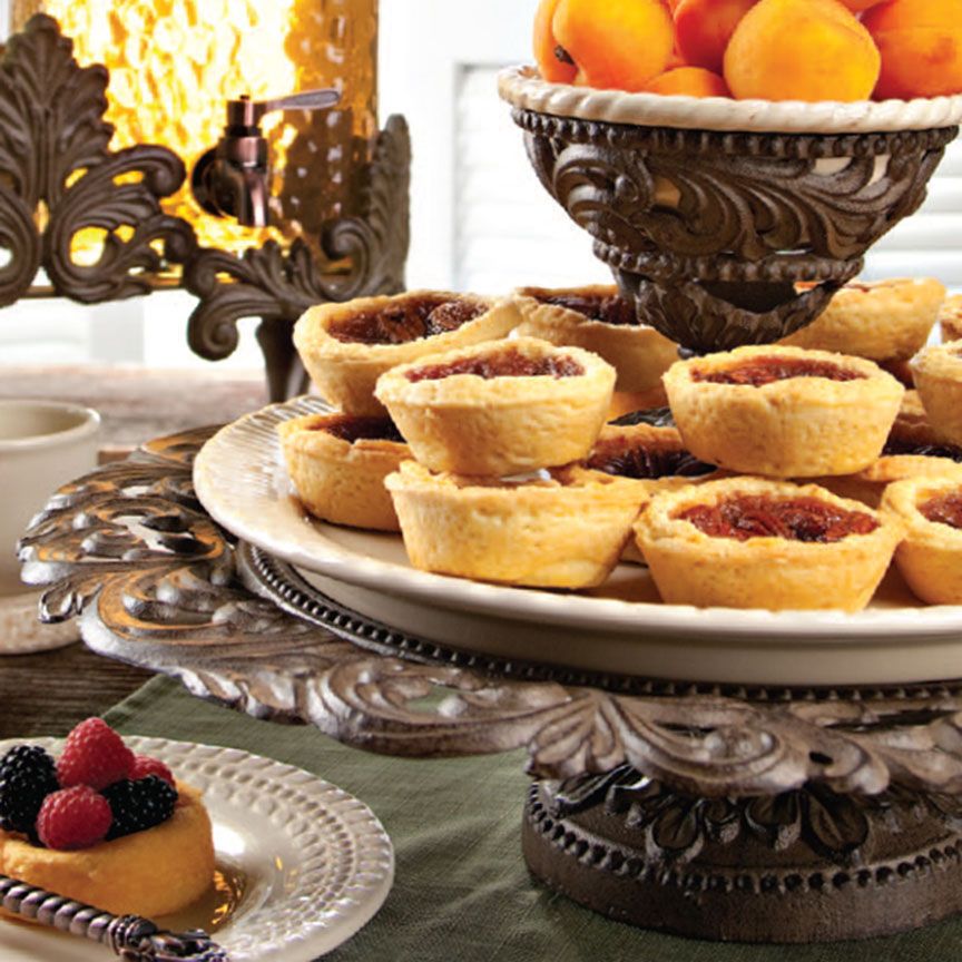 Pedestal Serving Platter-Iron Accents