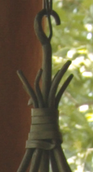 Pine 6 Arm Chandelier-Iron Accents