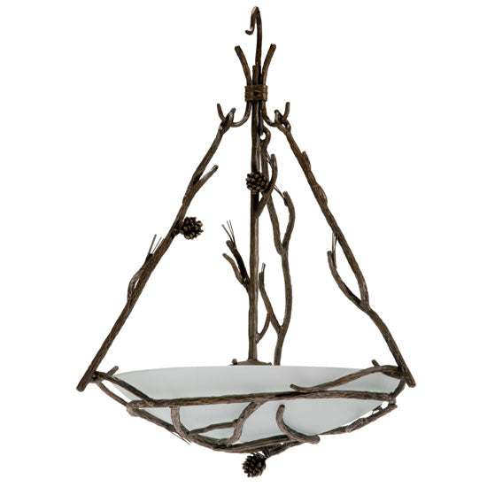 Pine Globe Chandelier-Iron Accents