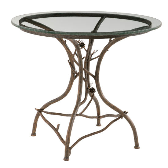 Pine Ice Cream Table-Iron Accents