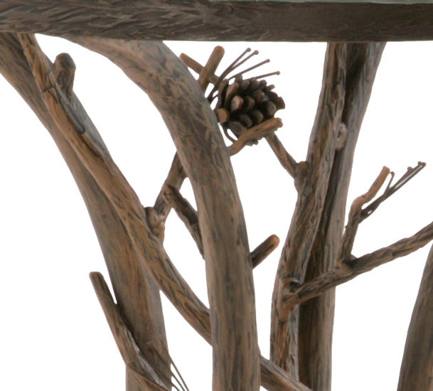 Pine Ice Cream Table-Iron Accents