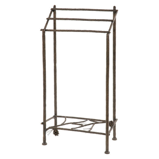 Pine Towel Stand-Iron Accents