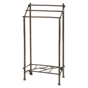 Pine Towel Stand-Iron Accents