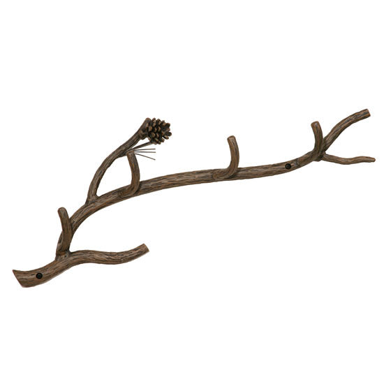 Pine Wall Coat Rack-Iron Accents