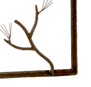 Pine Wall Mirror-Iron Accents