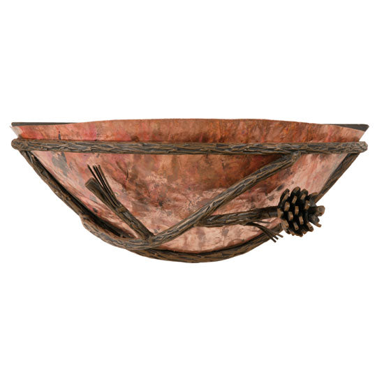 Pine Wall Sconce-Iron Accents