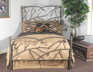 Pine Wrought Iron Bed-Iron Accents