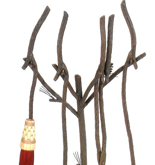 Pine Wrought Iron Fire Tools-Iron Accents