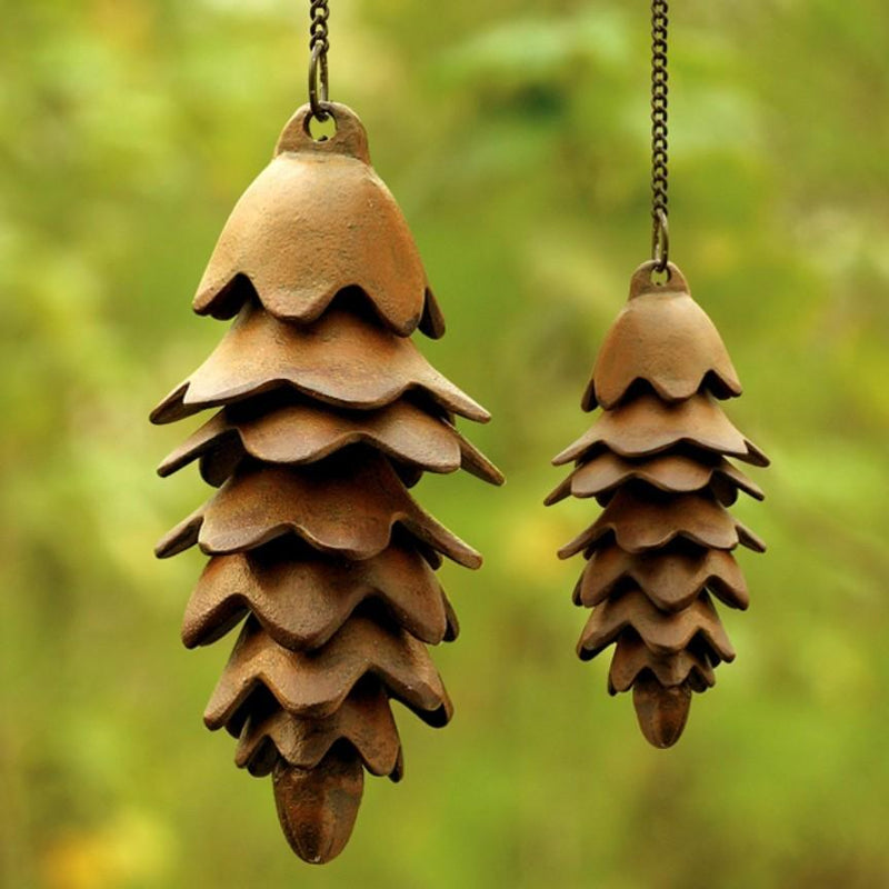 Rustic pinecone wind chime featured in Midwest Magazine