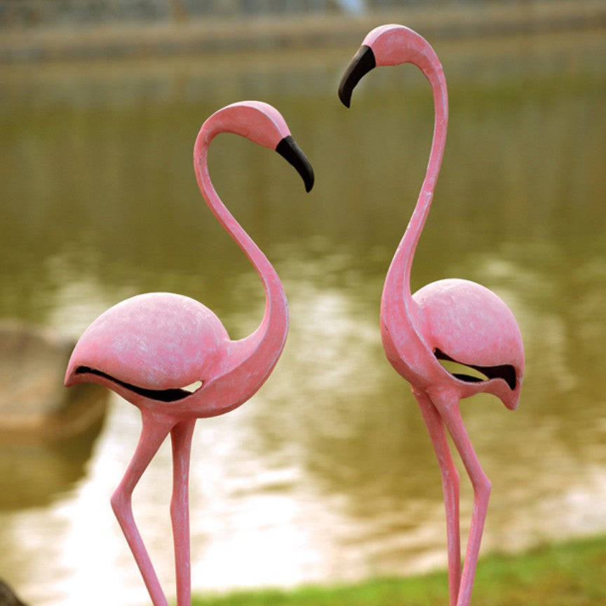 Pink Flamingos (Set-2)-Iron Accents