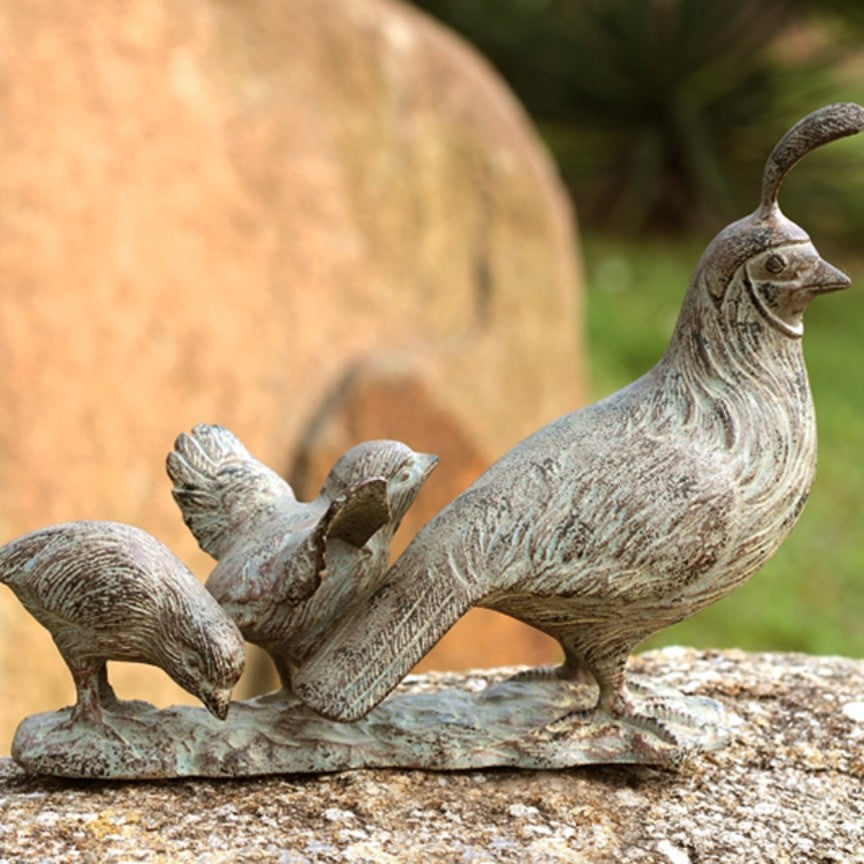Quail Family-Iron Accents