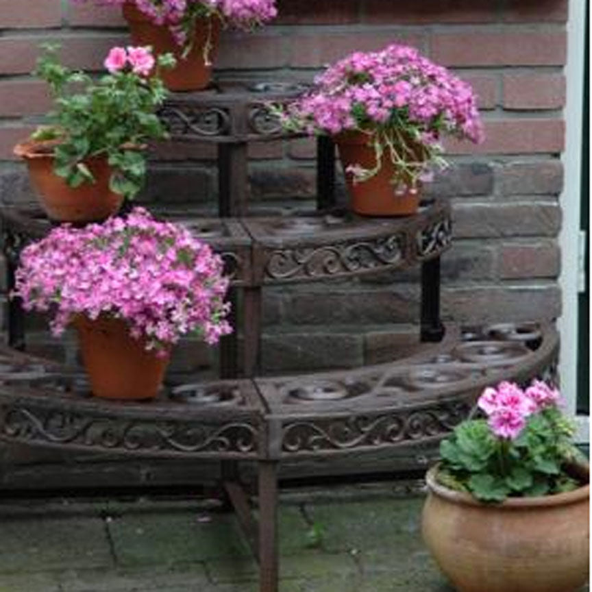 Quarter Round Plant Shelf Iron Accents