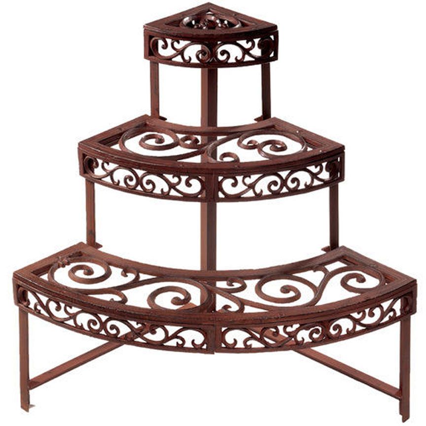 Quarter Round Plant Shelf-Iron Accents