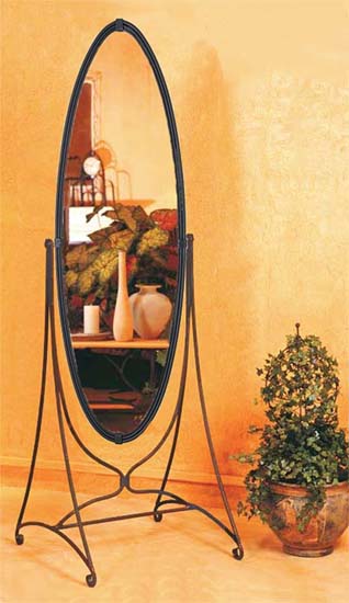 Queensbury Standing Mirror-Iron Accents