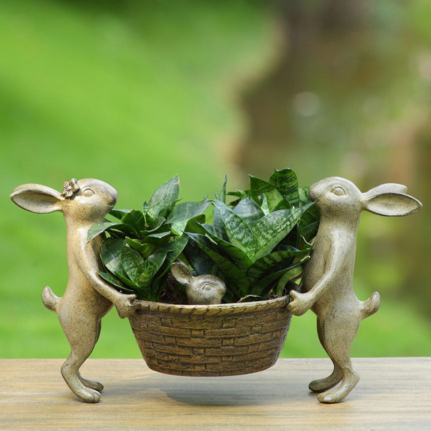 rabbit pot plant Rabbit Family Plant Holder