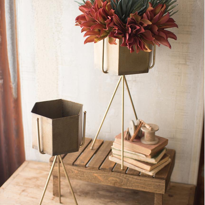 Raw Metal Planters (Set-2)-Discontinued | Iron Accents