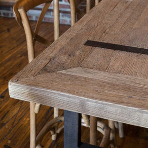 Reclaimed Oak Gathering Table-Furniture | Iron Accents