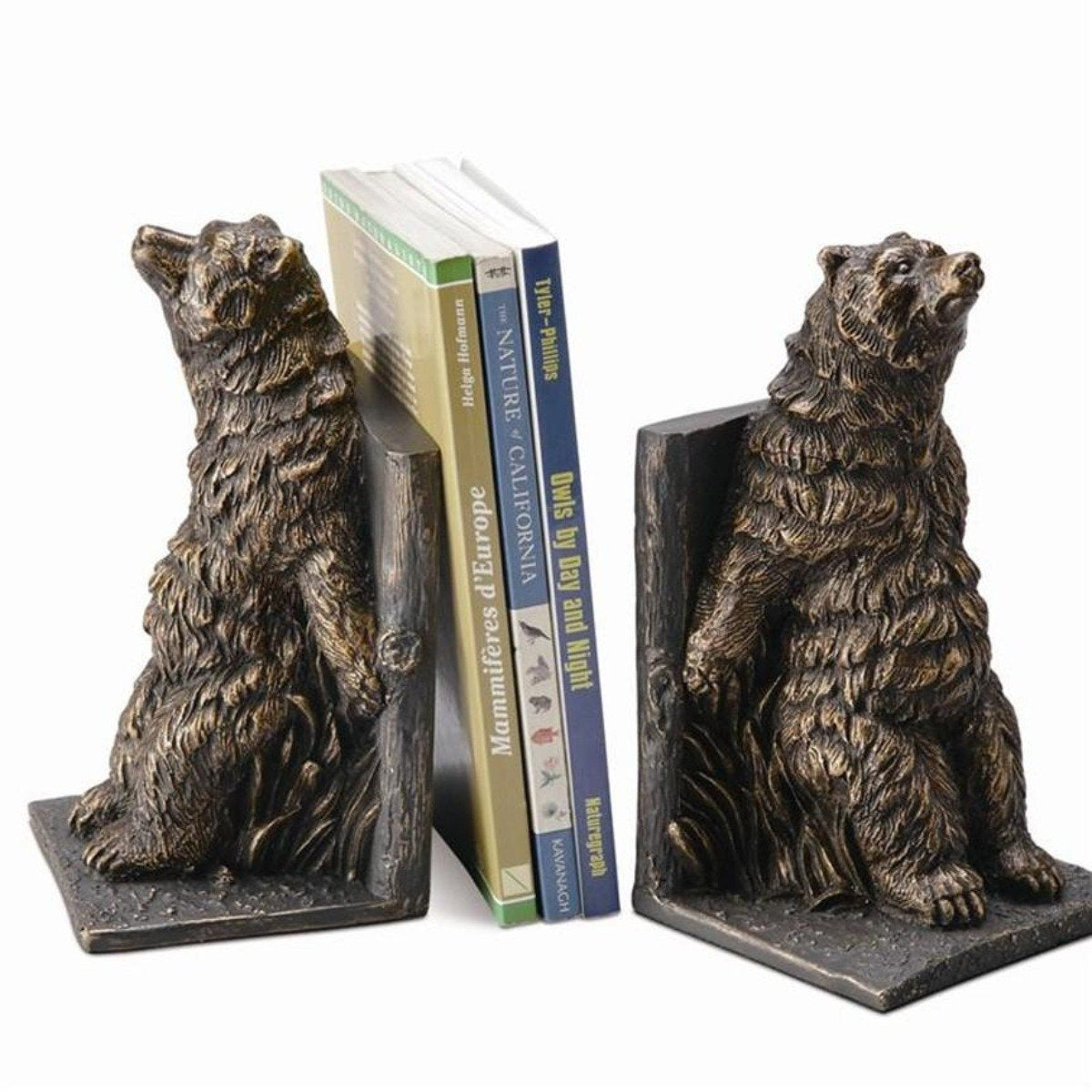 Reclining Bear Bookends-Decor | Iron Accents