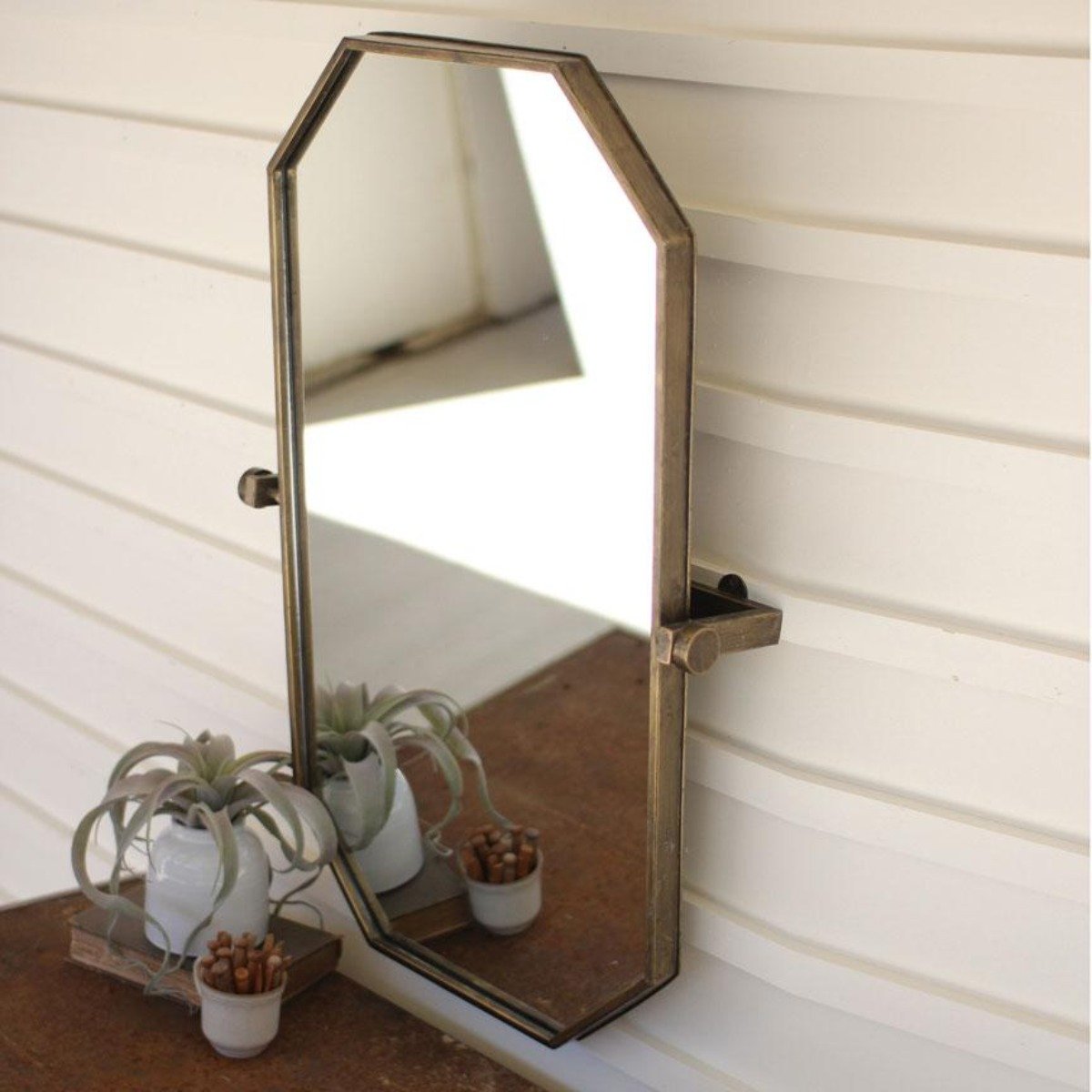 Rectangle Adjustable Wall Mirror-Wall | Iron Accents