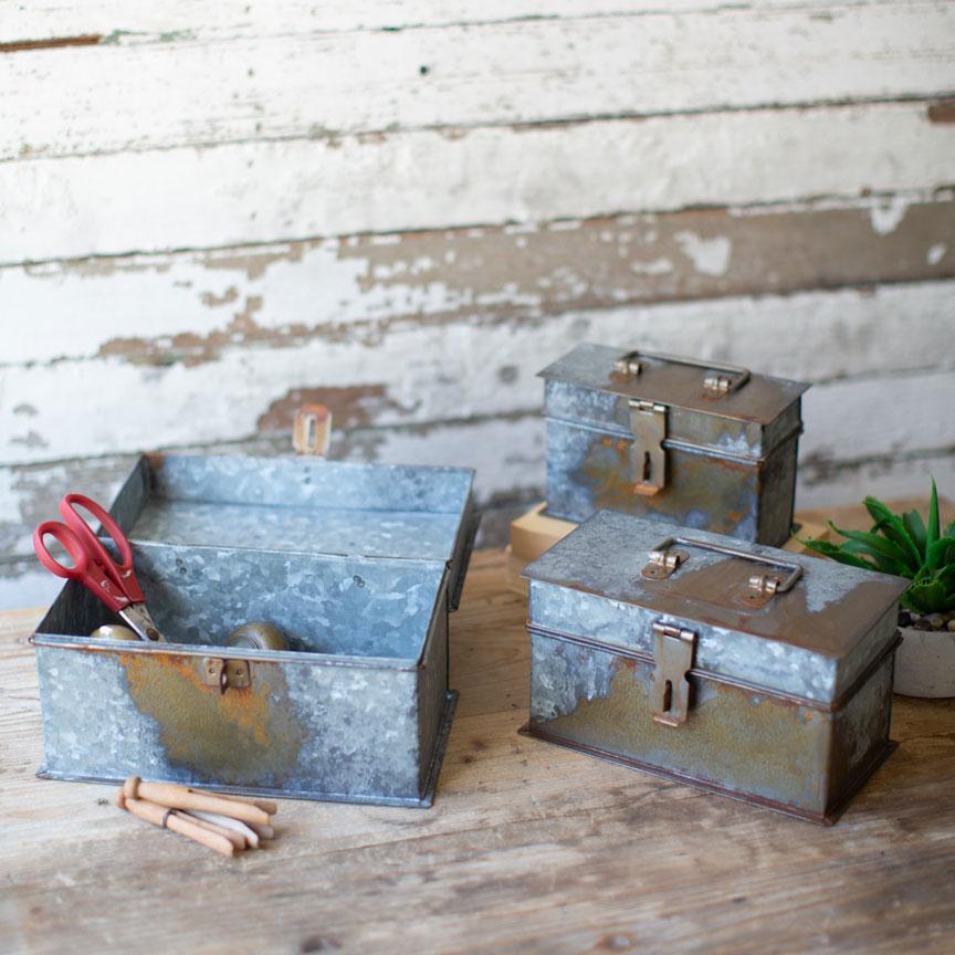 Rectangle Metal Boxes(Set-3)-Discontinued | Iron Accents