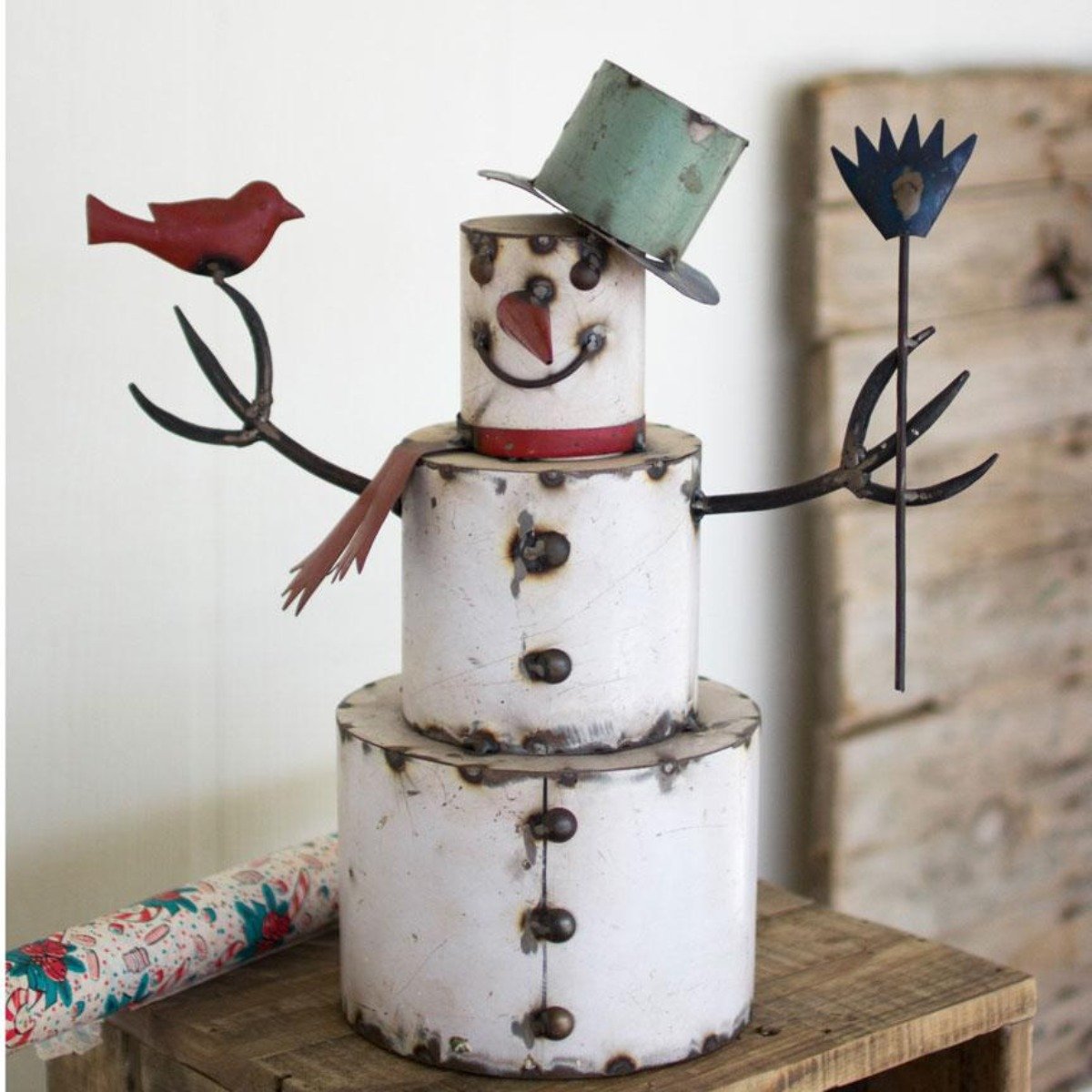 Recycled Metal Snowman-Discontinued | Iron Accents