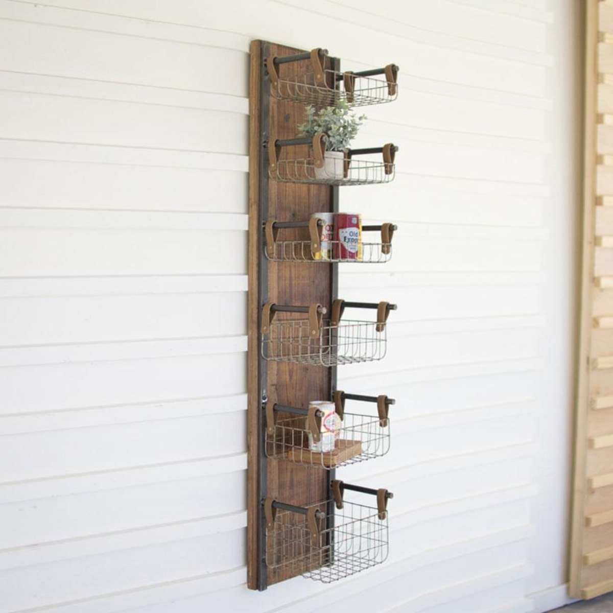 Recycled Wall Storage Rack-Wall | Iron Accents