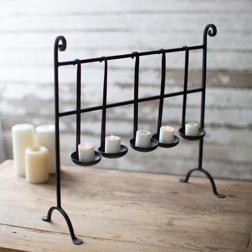 Repurposed Ladle Candle Stand-Discontinued | Iron Accents