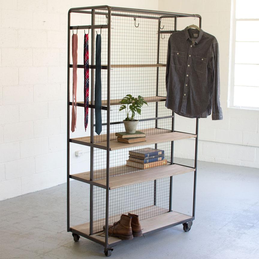 Rolling Closet On Metal Casters-Discontinued | Iron Accents