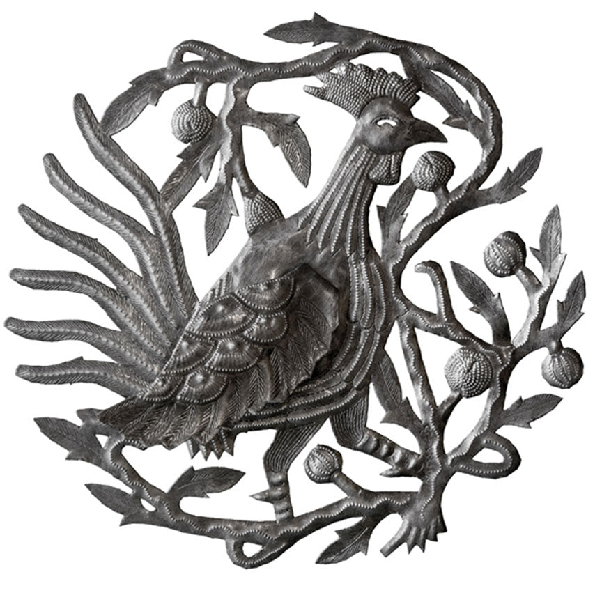 Rooster Steel Wall Plaque-Iron Accents